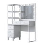Hanah Home Mesa de Maquillaje Blanca con 10 Focos